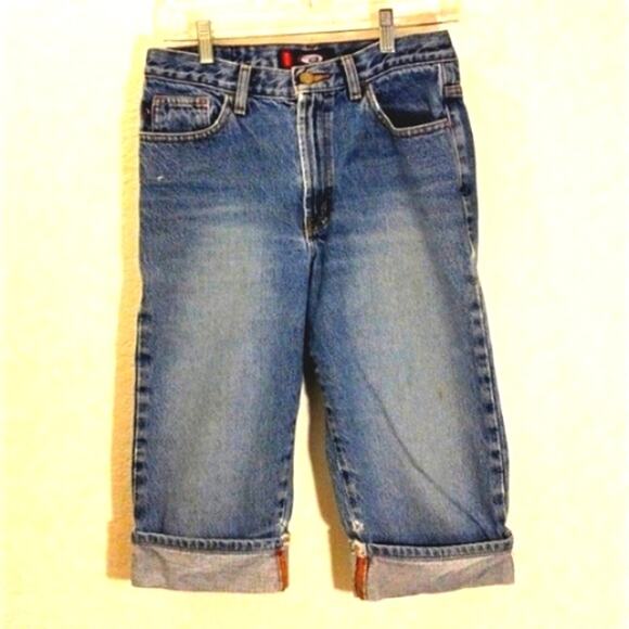 90s BONGO Jeans Capris Sz 9 Blue Cuffed 100% COTTON Preppy Coastal Vintage - Picture 5 of 14